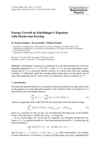 Communications in Mathematical Physics - Volume 240