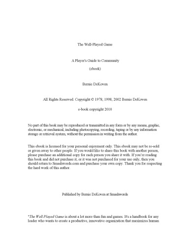 The Well-Played Game: A Playful Path to Wholeness