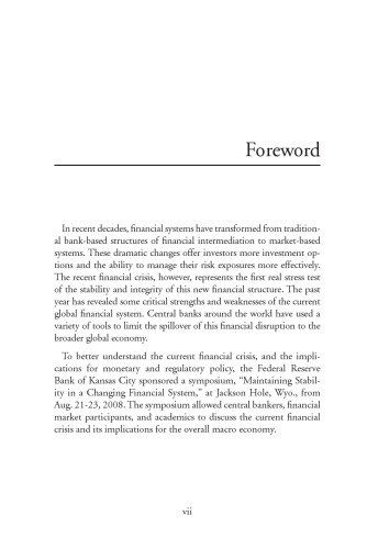 Maintaining Stability in a Changing Financial System