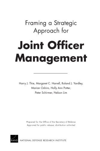 Framing A Strategic Approach For Joint Officer Management