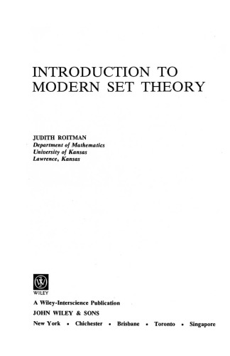 Introduction to Modern Set Theory