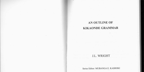 An Outline of Kikaonde Grammar