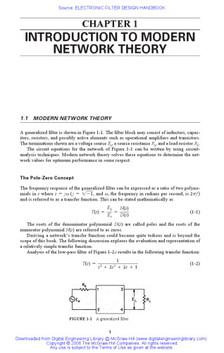 Electronic Filter Design Handbook, Fourth Edition (McGraw-Hill Handbooks)