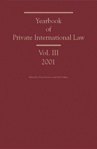 Yearbook of Private International Law: Volume III, 2001
