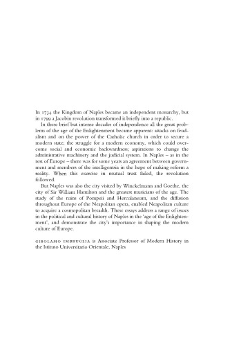 Naples in the Eighteenth Century: The Birth and Death of a Nation State