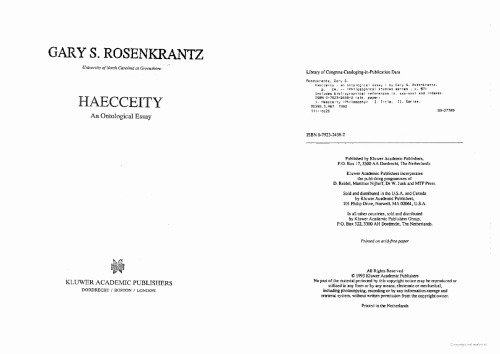 Haecceity: An Ontological Essay