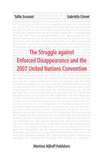 The Struggle against Enforced Disappearance and the 2007 United Nations Convention