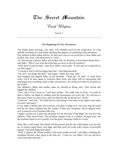 The Secret Mountain (Secret Series)