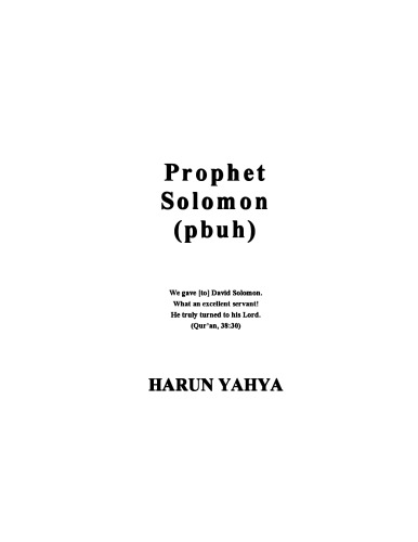 Prophet Solomon (Pbuh)