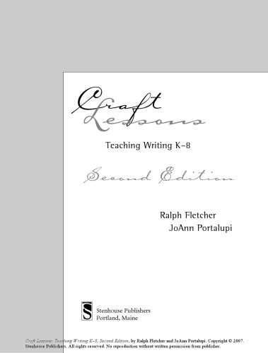 Craft Lessons, Teaching Writing K-8, 2nd Edition
