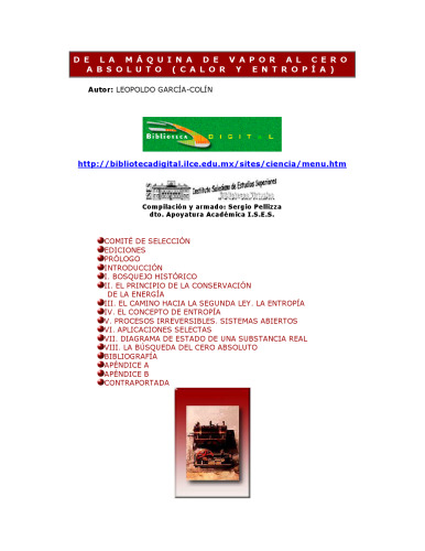 De la maquina de vapor al cero absoluto (calor y entropia) (Ciencia) (Spanish Edition)