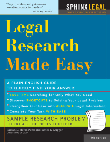 Legal Research Made Easy, 4E