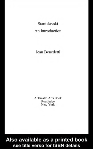 Stanislavski: An Introduction (Theatre Arts Book)