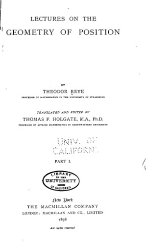 Lectures on the Geometry of Position Part I