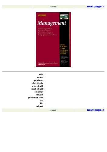 Management (Barron's Business Review Series)