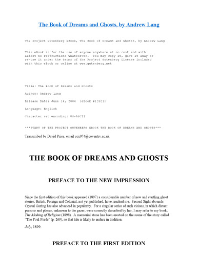 The Book of Dreams and Ghosts