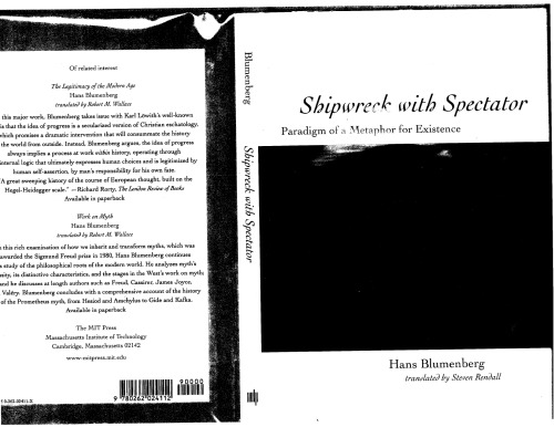 Shipwreck with Spectator: Paradigm of a Metaphor for Existence (Studies in Contemporary German Social Thought)