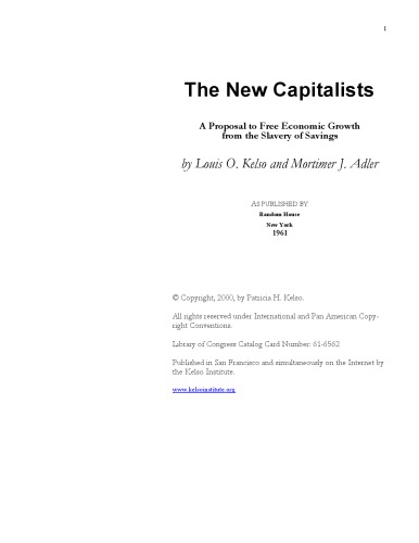 The New Capitalists: A Proposal to Free Economic Growth from the Slavery of Savings