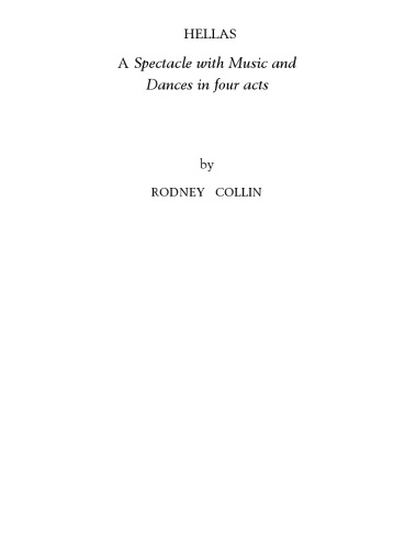 Hellas: A Spectacle with Music and Dances in Four Acts