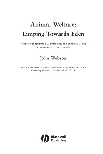 Animal Welfare: Limping Towards Eden (UFAW Animal Welfare)