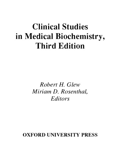 Clinical Studies in Medical Biochemistry