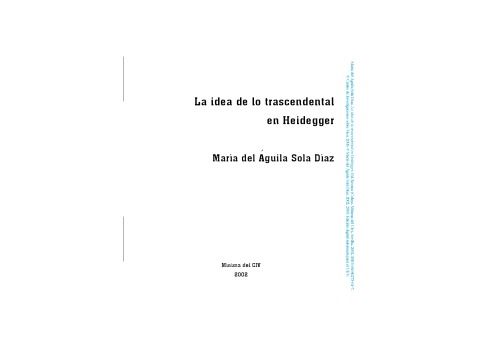 La idea de lo trascendental en Heidegger