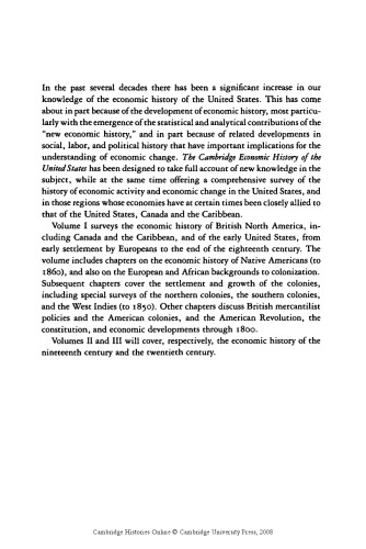 The Cambridge Economic History of the United States, Vol. 1: The Colonial Era