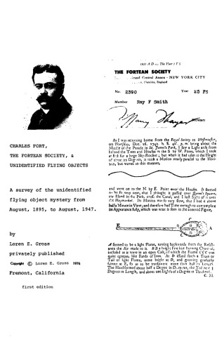 Charles Fort, the Fortean Society, & Unidentified Flying Objects