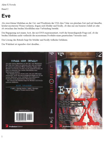Akte X Novels, Die unheimlichen Fälle des FBI, Bd.2, Eve