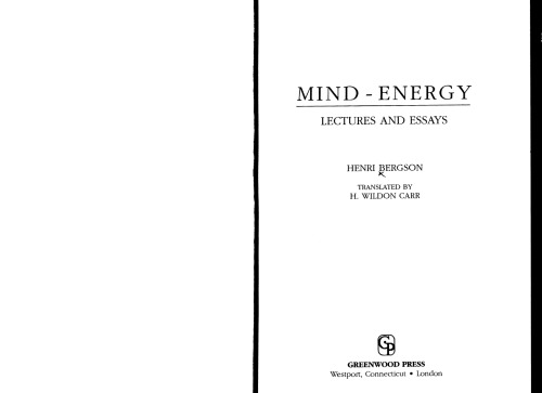 Mind-Energy: Lectures and Essays