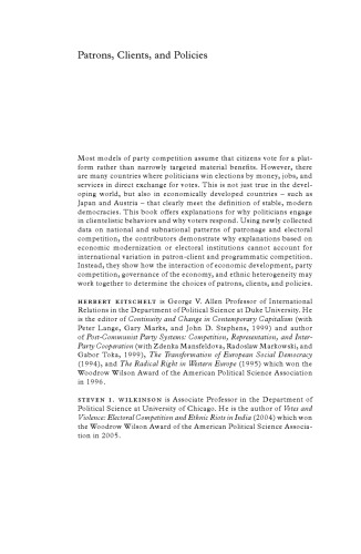 Patrons, Clients and Policies: Patterns of Democratic Accountability and Political Competition