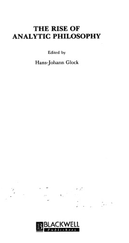 The Rise of Analytic Philosophy (Ratio Series)