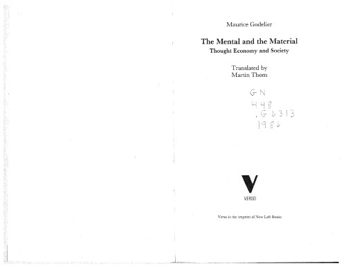 Mental & the Material: Thought Economy & Society