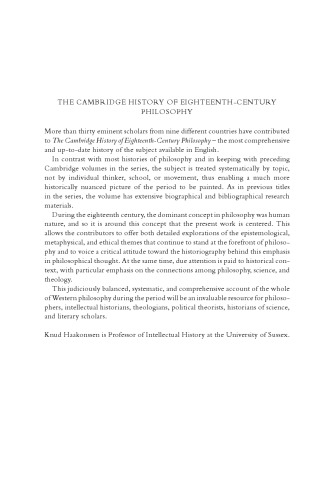 The Cambridge History of Eighteenth-Century Philosophy