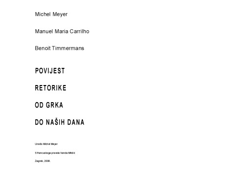 Povijest retorike od Grka do naših dana