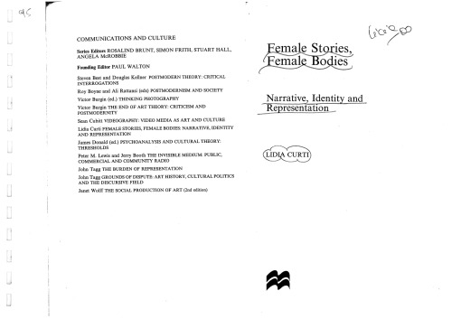Female Stories, Female Bodies: Narrative, Identity, and Representation