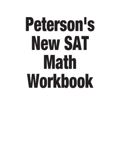Peterson's New SAT Math Workbook (Academic Test Preparation Series)
