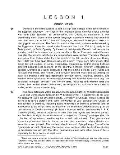 Thus Wrote Onchsheshonqy: An Introductory Grammar of Demotic (Studies in Ancient Oriental Civilization)