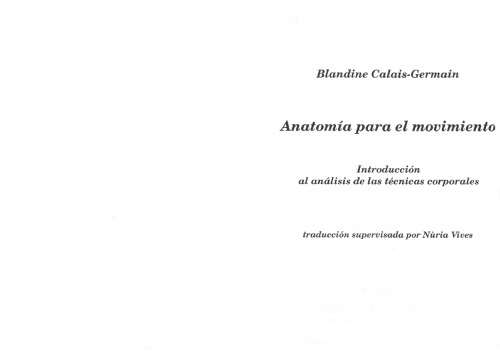 Anatomia Para El Movimiento I  Spanish