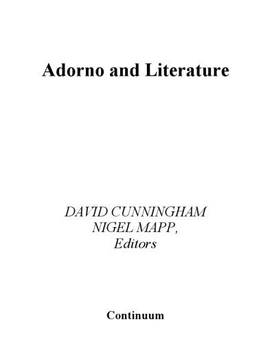Adorno And Literature