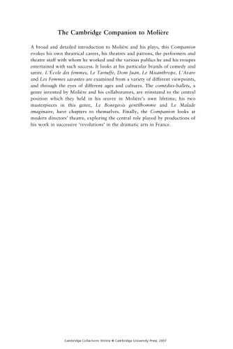The Cambridge Companion to Moliere (Cambridge Companions to Literature)