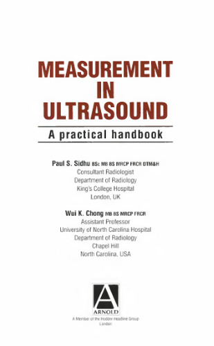 Measurement in Ultrasound: A Practical Handbook