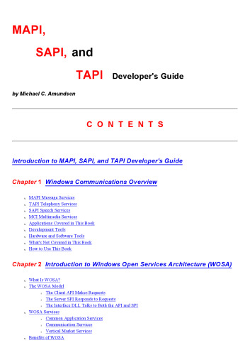 Mapi, Sapi, and Tapi Developer's Guide