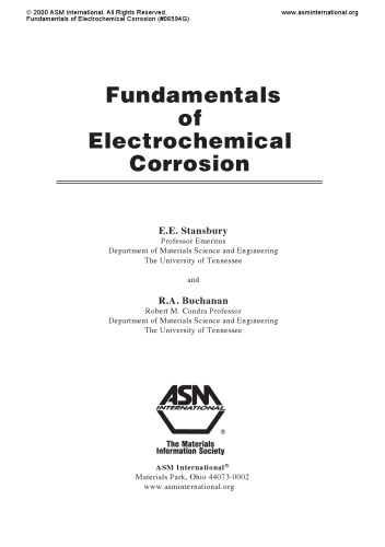 Fundamentals of Electrochemical Corrosion