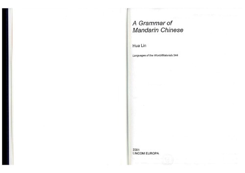 Grammar of Mandarin Chinese