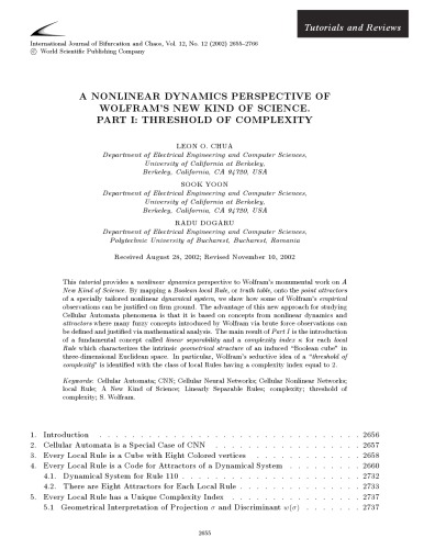 A Nonlinear dynamics perspective of Wolfram’s new kind of science Part I: Threshold Of Complexity