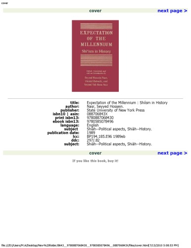 Expectation of the Millennium: Shi'Ism in History