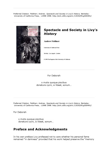 Spectacle and Society in Livy's History