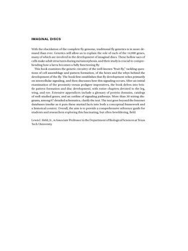 Imaginal Discs: The Genetic and Cellular Logic of Pattern Formation (Developmental and Cell Biology Series)