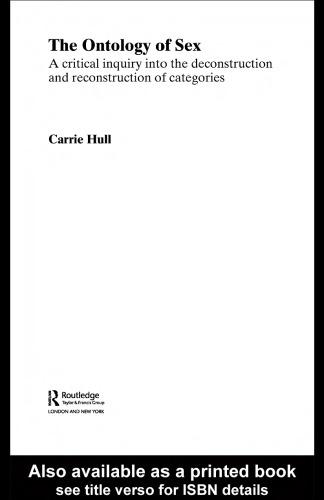 The Ontology of Sex (Broutledge Studies in Critical Realism)